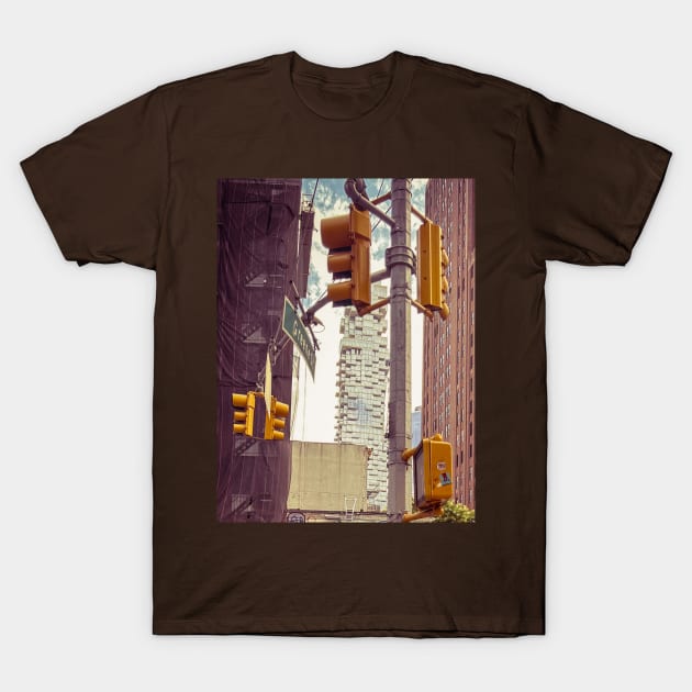 Traffic Lights Manhattan Street NYC T-Shirt by eleonoraingrid